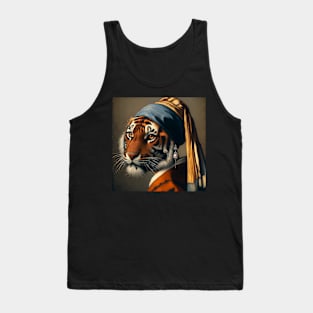 Wildlife Conservation - Pearl Earring Tiger Meme Tank Top